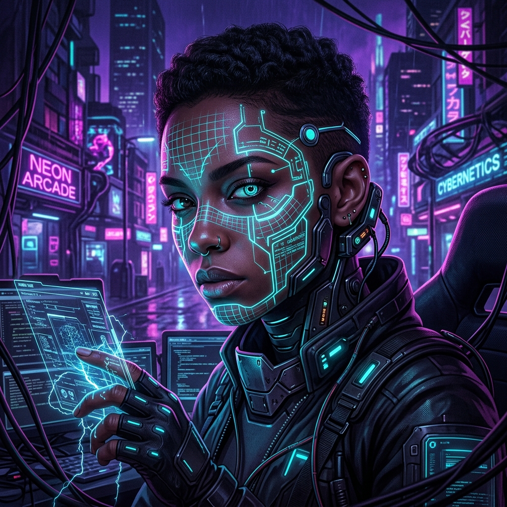 Cyberpunk Tech Portrait